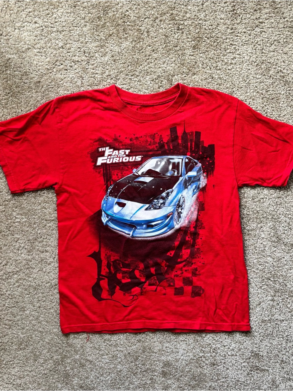 vintage unisex red fast and furious tee